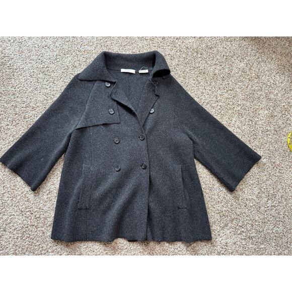 Neiman Marcus Gray 100% Cashmere cardigan sweater/Jacket/Coat, Small, VERY SOFT - Picture 9 of 11